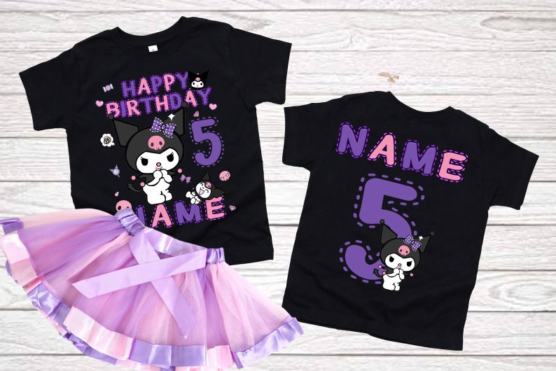 Birthday girl Shirt 6th birthday party tutu set Personalized name age shirt girls Birthday Gift 3rd 7th 5th Custom Birthday Matching outfits image 3