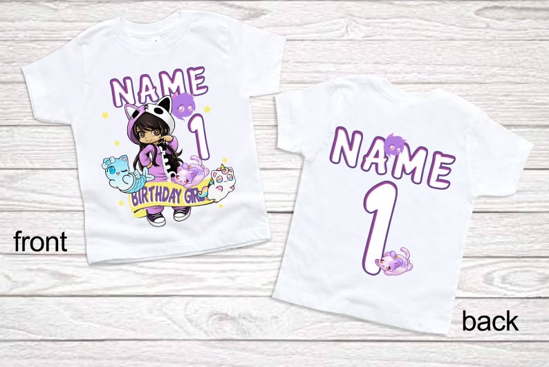 girls birthday shirt 9th birthday party matching outfits aphmau shirts 1st birthday Personalized birthday t shirts 2nd birthday black shirts image 2