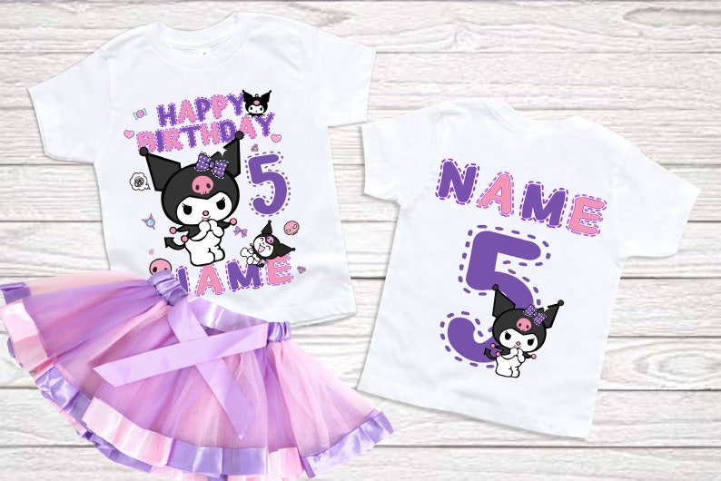 Birthday girl Shirt 6th birthday party tutu set Personalized name age shirt girls Birthday Gift 3rd 7th 5th Custom Birthday Matching outfits image 5