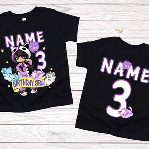 girls birthday shirt 9th birthday party matching outfits aphmau shirts 1st birthday Personalized birthday t shirts 2nd birthday black shirts image 5