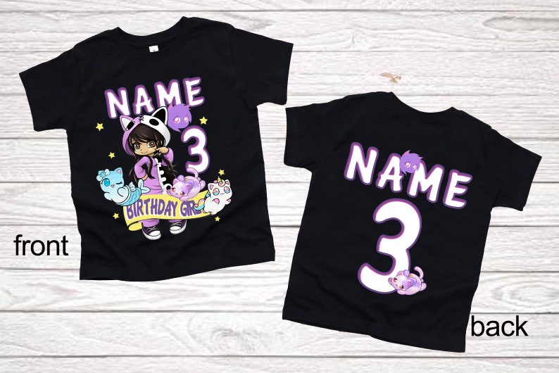 girls birthday shirt 9th birthday party matching outfits aphmau shirts 1st birthday Personalized birthday t shirts 2nd birthday black shirts image 5