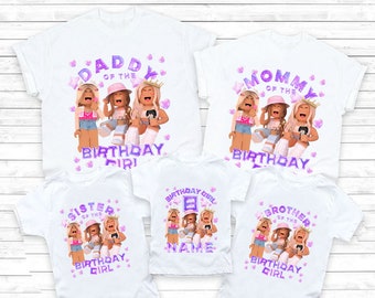 family matching outfits birthday girls t shirt Personalized Birthday Blox Girl Shirt Gamer Girl family crew family birthday shirts for girls