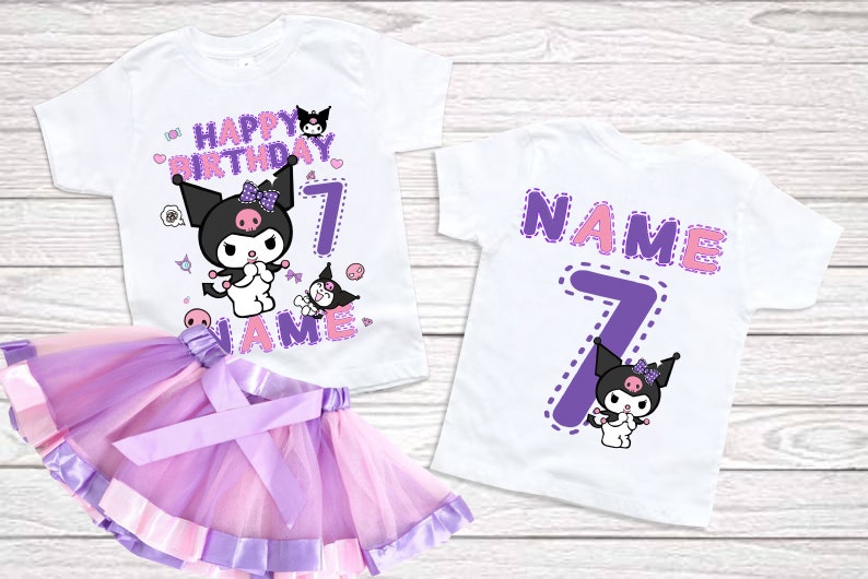 Birthday girl Shirt 6th birthday party tutu set Personalized name age shirt girls Birthday Gift 3rd 7th 5th Custom Birthday Matching outfits image 6