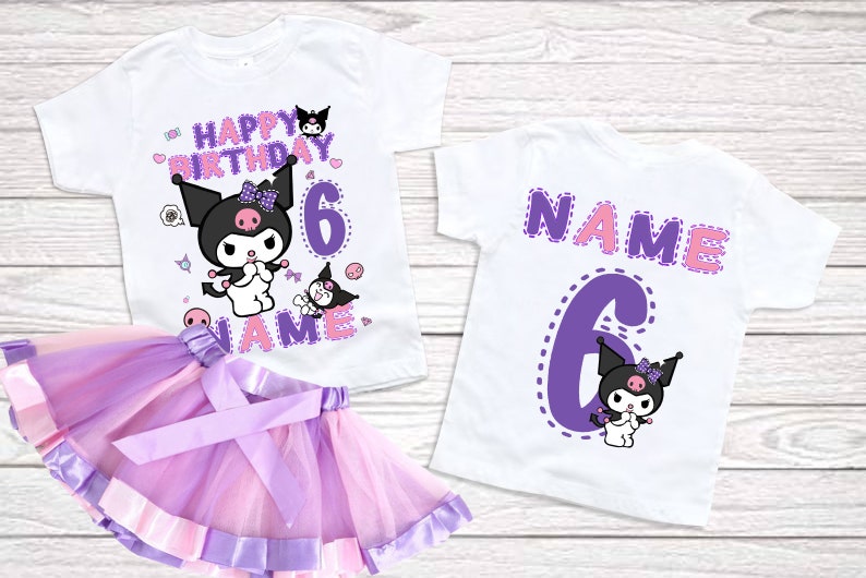 Birthday girl Shirt 6th birthday party tutu set Personalized name age shirt girls Birthday Gift 3rd 7th 5th Custom Birthday Matching outfits image 1