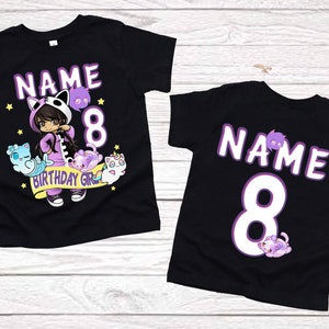 girls birthday shirt 9th birthday party matching outfits aphmau shirts 1st birthday Personalized birthday t shirts 2nd birthday black shirts image 7