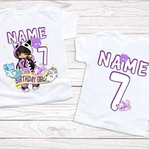 girls birthday shirt 9th birthday party matching outfits aphmau shirts 1st birthday Personalized birthday t shirts 2nd birthday black shirts image 8