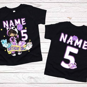 girls birthday shirt 9th birthday party matching outfits aphmau shirts 1st birthday Personalized birthday t shirts 2nd birthday black shirts image 3