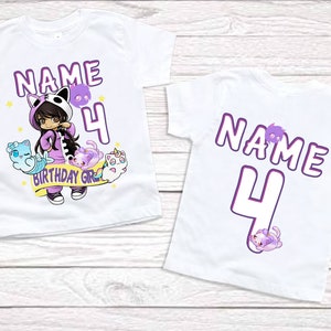 girls birthday shirt 9th birthday party matching outfits aphmau shirts 1st birthday Personalized birthday t shirts 2nd birthday black shirts image 6