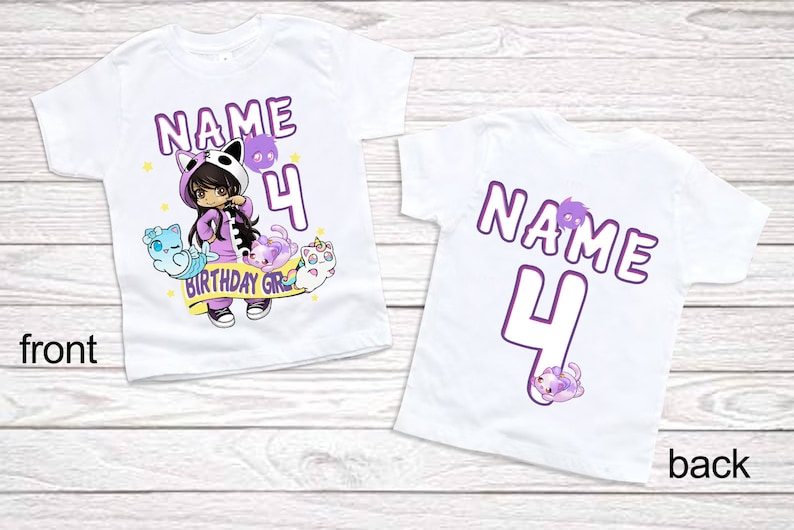 girls birthday shirt 9th birthday party matching outfits aphmau shirts 1st birthday Personalized birthday t shirts 2nd birthday black shirts image 6