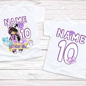 girls birthday shirt 9th birthday party matching outfits aphmau shirts 1st birthday Personalized birthday t shirts 2nd birthday black shirts image 9