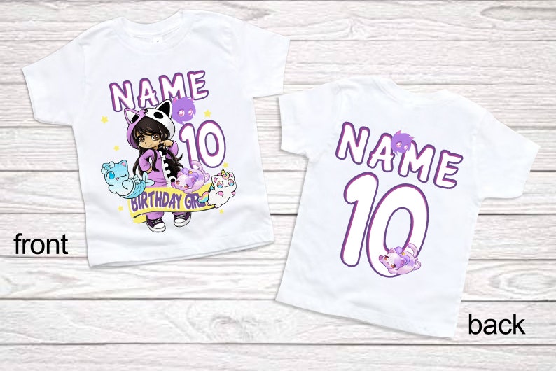 girls birthday shirt 9th birthday party matching outfits aphmau shirts 1st birthday Personalized birthday t shirts 2nd birthday black shirts image 9