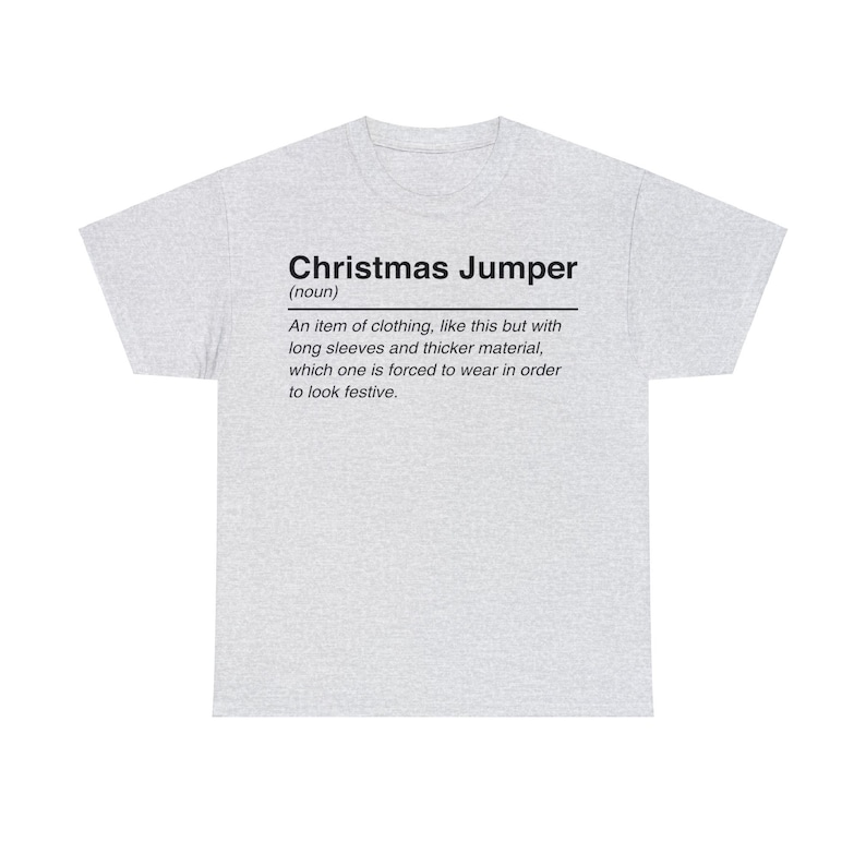 Christmas Jumper Sarcastic Definition Tshirt Funny Gift for Him Xmas