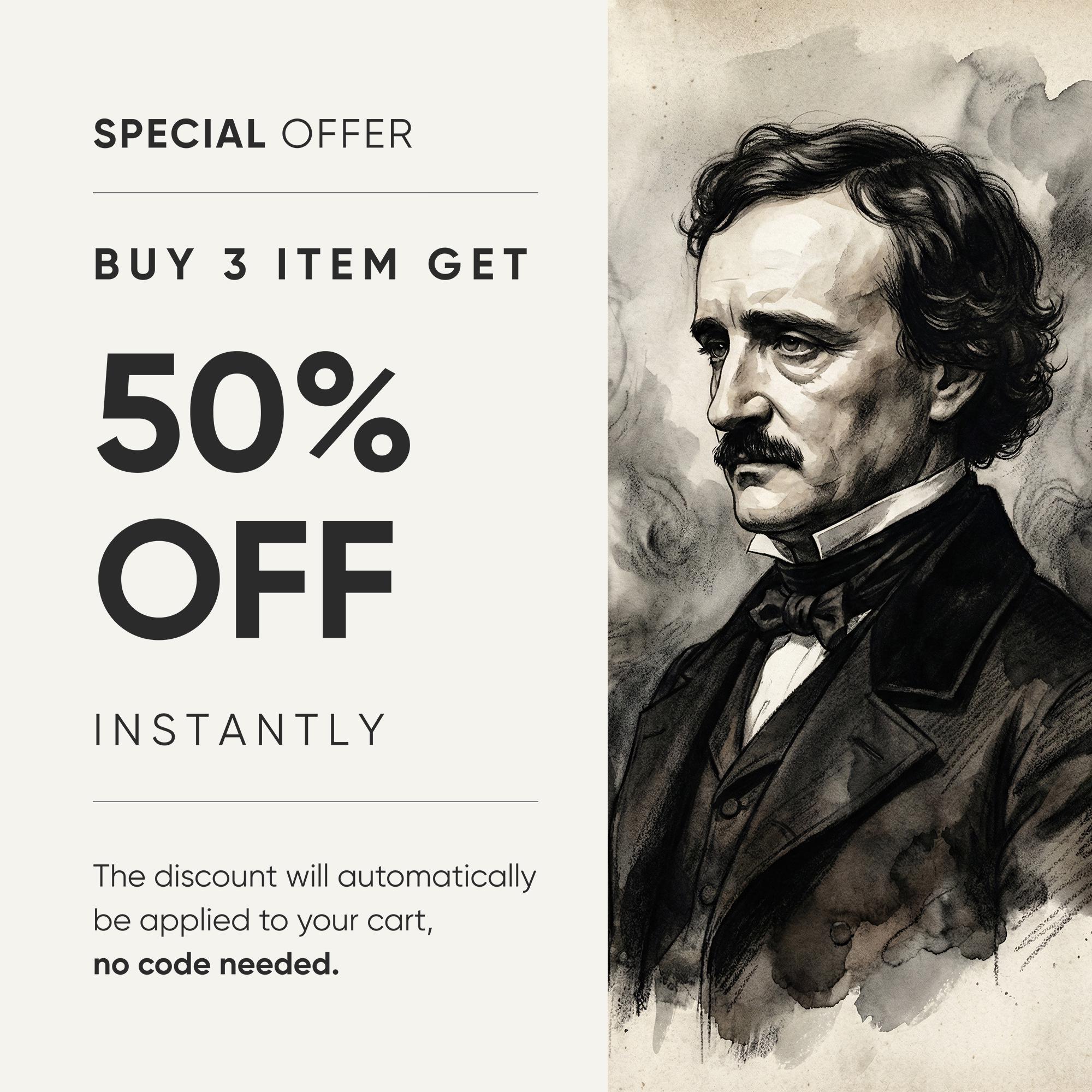 Edgar Allan Poe Art Print | Portrait Wall Art | Gothic Wall Art | Dark ...