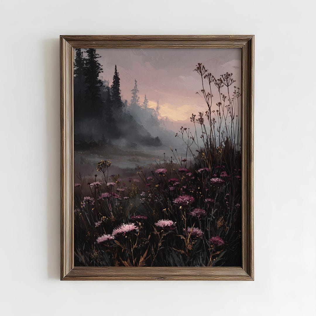Dark Academia Wall Art | Cottagecore Floral Print | Moody Botanical ...