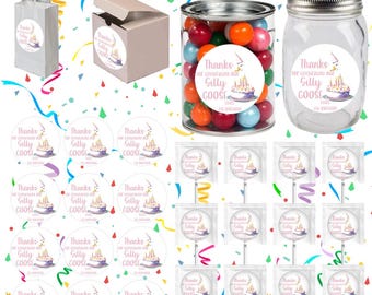 One Silly Goose Party Favor Labels, 2" Round Printed Stickers, First Birthday Favor Tags, Funny Goose Party Theme Decor