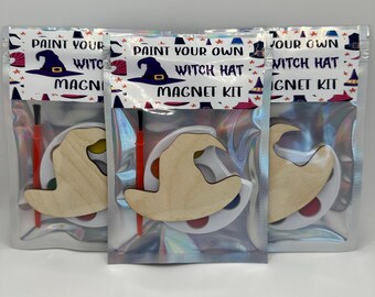Paint Your Own Witch Hat Craft Kit, Halloween Kids Activity, Party Bag Filler, DIY Favor, Personalized Treat, Spooky Gift