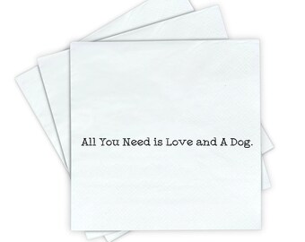 Dog Quotes Beverage Cocktail Party Favors Supplies Decorations Napkins 12 Pcs