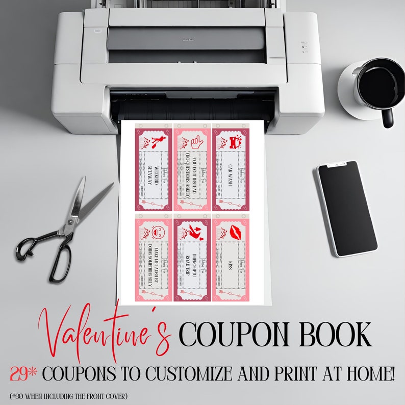Editable Valentines Vouchers Canva Template Couples Romantic Love ...