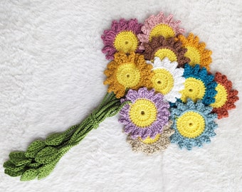 Marcapáginas de flores ganchillo, marcapáginas margarita, marcapáginas primavera, marcapáginas divertidos, punto de libro crochet coloridos