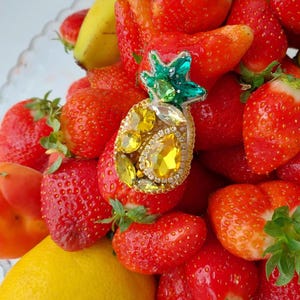 Brooch tropical fruit pineapple_