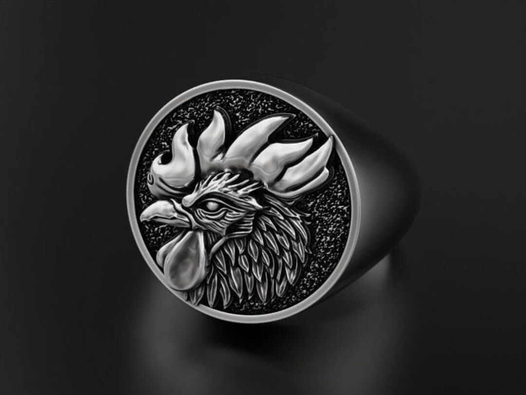 Rooster Ring Beautiful Rooster Ring Head Ring Cockerel Etsy