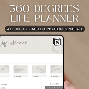Notion Life Planner, All in One Notion Template, Notion Dashboard, Personal Planner, Digital Planner, Aesthetic Planner, Ultimate Planner