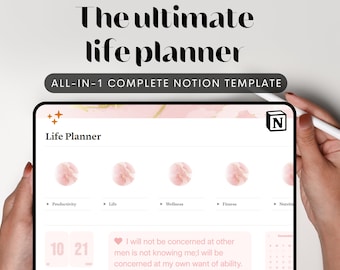 Notion ライフプランナー テンプレート、オールインワン デジタル ダッシュボード (PDF)