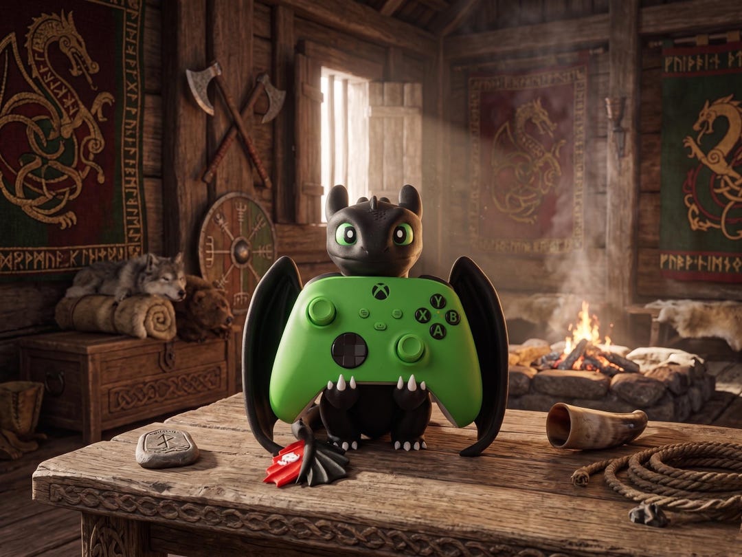 Toothless Xbox Controller Toothless Controller Holder • 3D Printed Dragon Figure • Xbox / PS5 ...