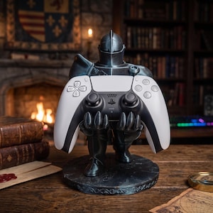 Knight-kontrollhållare för PS5, Xbox och Nintendo Pro | 3D-utskriven | Spelpresent | Dekorativt kontrollstativ