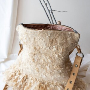 Handmade Felted Wool Bag: Boho Suede Shoulder Bag