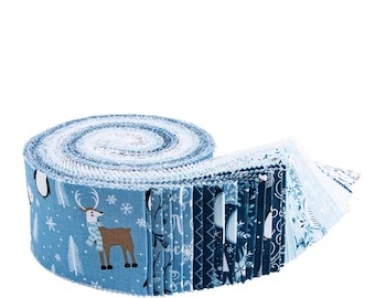 Winter Magic Fabric Jelly Roll – Rolie Polie by Riley Blake Designs – Winter Quilting Cotton