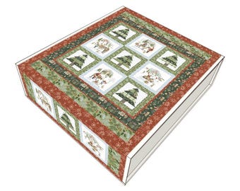 Santa&#39;s Tree Farm Quilt Kit: Riley Blake Holiday Panel Quilt