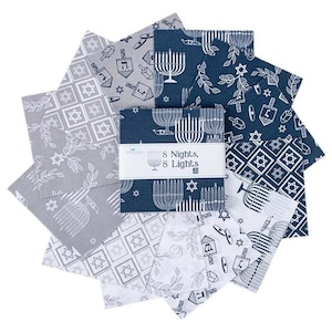8 Nights 8 Lights 5" Stacker - Hanukkah Charm Pack by Riley Blake – Tara Reed Precut Quilting Cotton