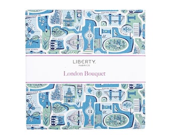 London Bouquet 10&quot; Stacker, Layer Cake by Liberty Fabrics