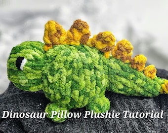 Zelfstudie knuffelkussen dinosaurus
