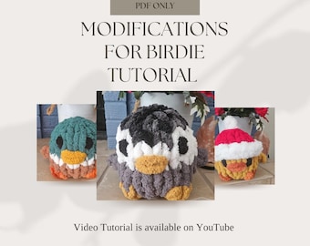 Finger-knit birdie-aanpassing **PDF bij YouTube-tutorial **