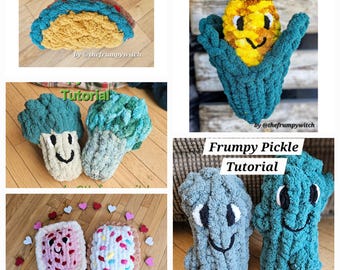 Finger Knit-voedselbundel *4 tutorials hand/vingerbreien en 1 tutorial hand/vinger haken*
