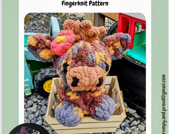 Frumpy Cow Fingerknit Tutorial
