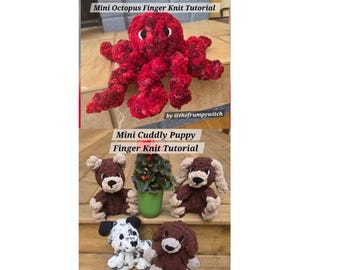 BUNDEL Mini Octopus & Mini Knuffelpuppy Vingerbrei-tutorials