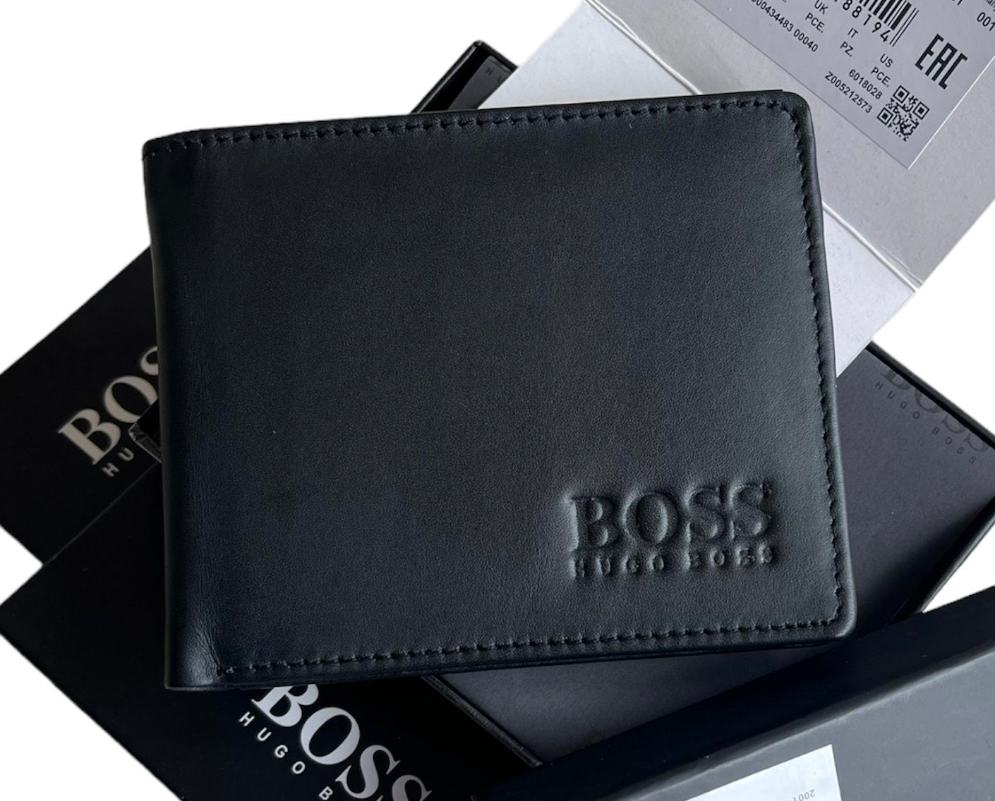 New Hugo Boss Men's Bifold Genuine Leather Wallet Credit Card, Notes ...
