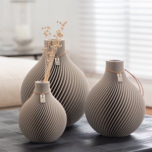 Vase Sphere von ICONIC HOME in greige - 3er Set Vasen