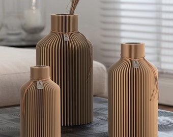 Pure Vase by ICONIC HOME | 3D Vase | Sustainable | Bottle Shape | Decorative Vase | Minimalist Design Object