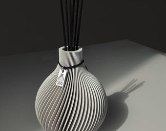 Scented Vase with Premium Room Fragrance | Sphere Vase by ICONIC HOME with 500ml of luxurious room fragrance and 14 fragrance sticks | Designer Gift | Luxury Fragrance