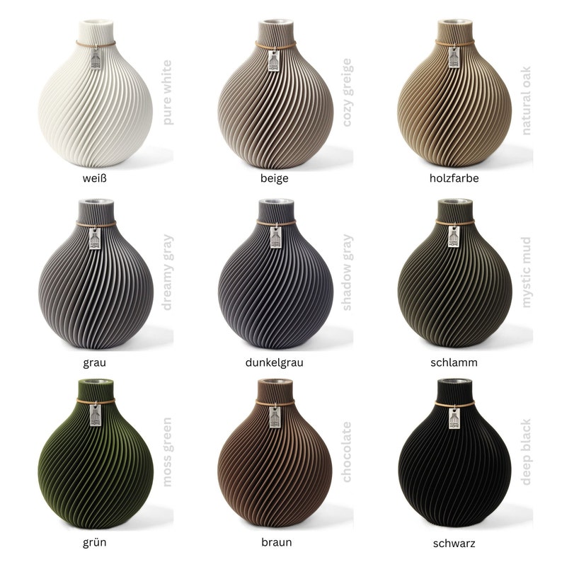 Übersicht Farben der Vase Sphere von ICONIC HOME