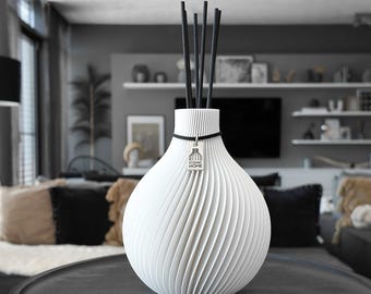 Sphere Designer Room Fragrance Vase by ICONIC HOME with 7 Fragrance Reeds and 100ml Premium SIGNATURE Fragrance | Air Freshener | Housewarming Gift