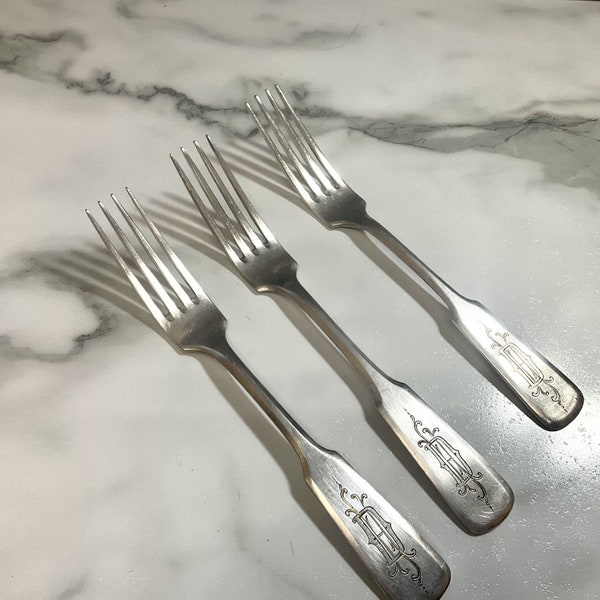 vintage silver forks, silver forks, fork, dining and kitchen, dome decor, gift