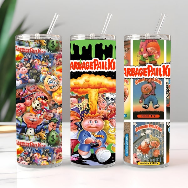 Garbage Pail Kids 3 wraps included 20oz skinny straight Tumbler Wrap Sublimation