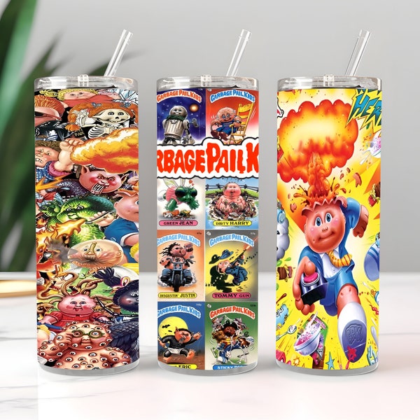 Garbage Pail Kids 3 wraps included 20oz skinny straight Tumbler Wrap Sublimation