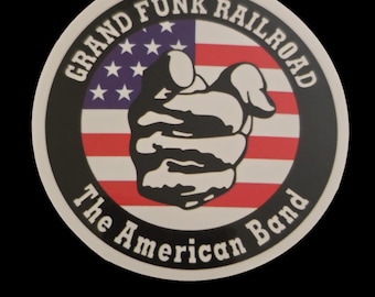Grand Funk Railroad - The American Band - Music Hard Hat Snowboard Skateboard Car Decal Sticker 2 1/4" **NEW**