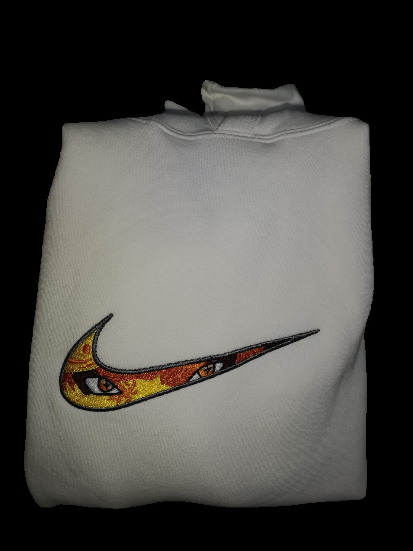 5 Black chenille Nike Swoosh iron-on patch set